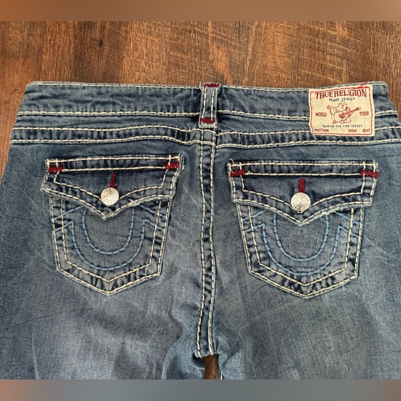 True Religion Joey Low-rise Flare 👖 tinted denim wash👖 EUC ⭐️ size 29 - Picture 5 of 6